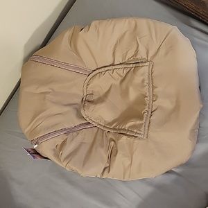 Cozy Cover for infant car seat, tan, zippers, like new condition